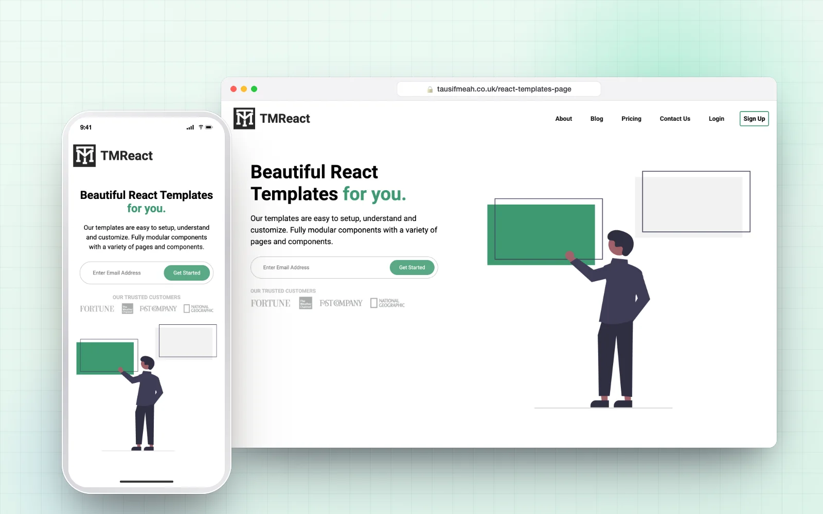 React Templates Site screenshot