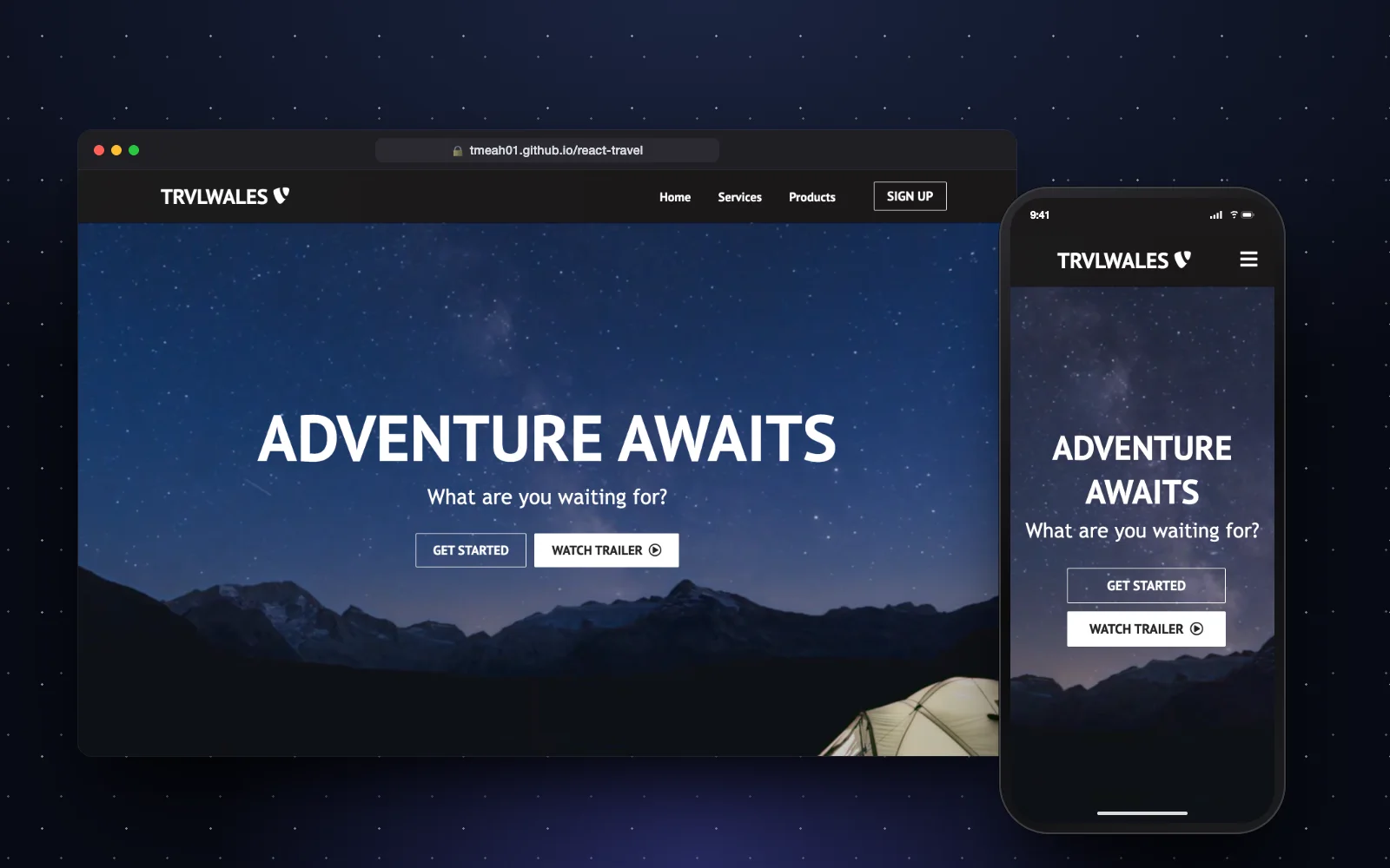 Travel Website screenshot