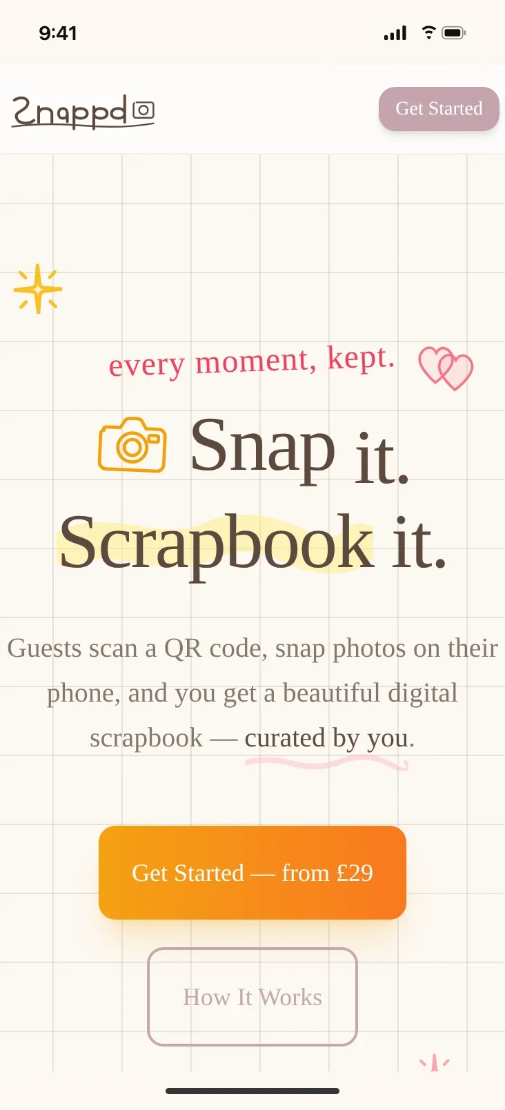 Snappd app screen